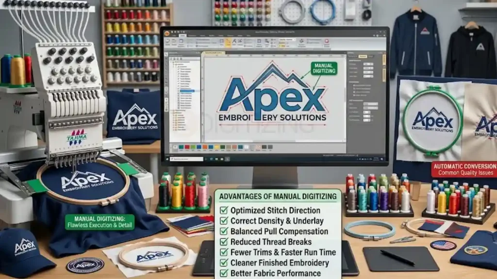 Why Most Commercial Embroidery Shops Prefer Manual Digitizing