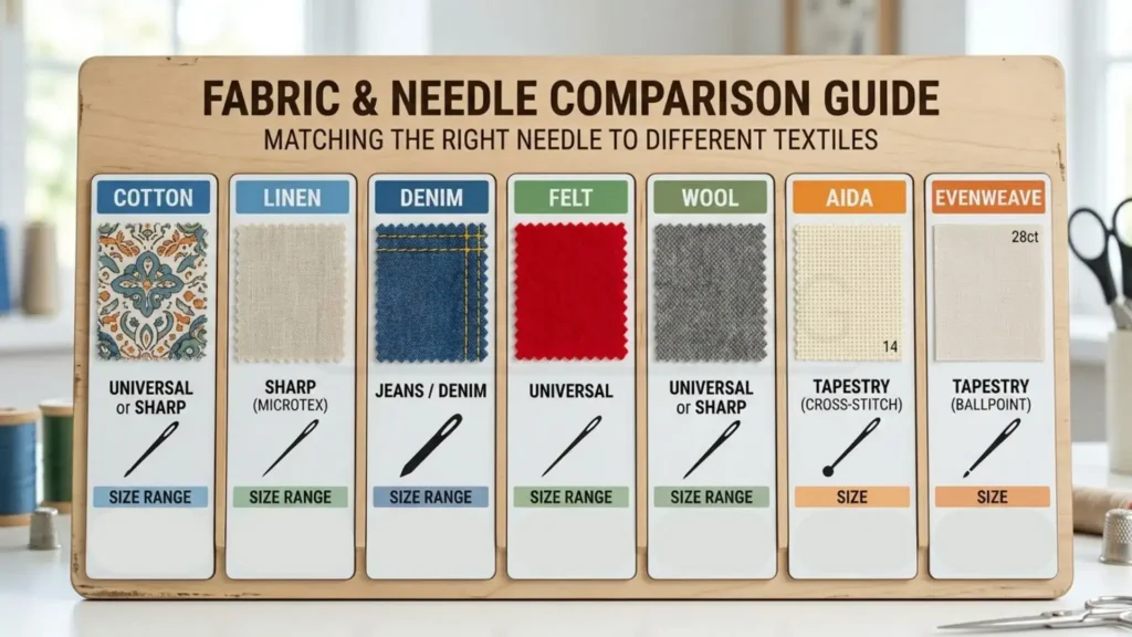 Best Embroidery Needle Sizes for Different Fabrics