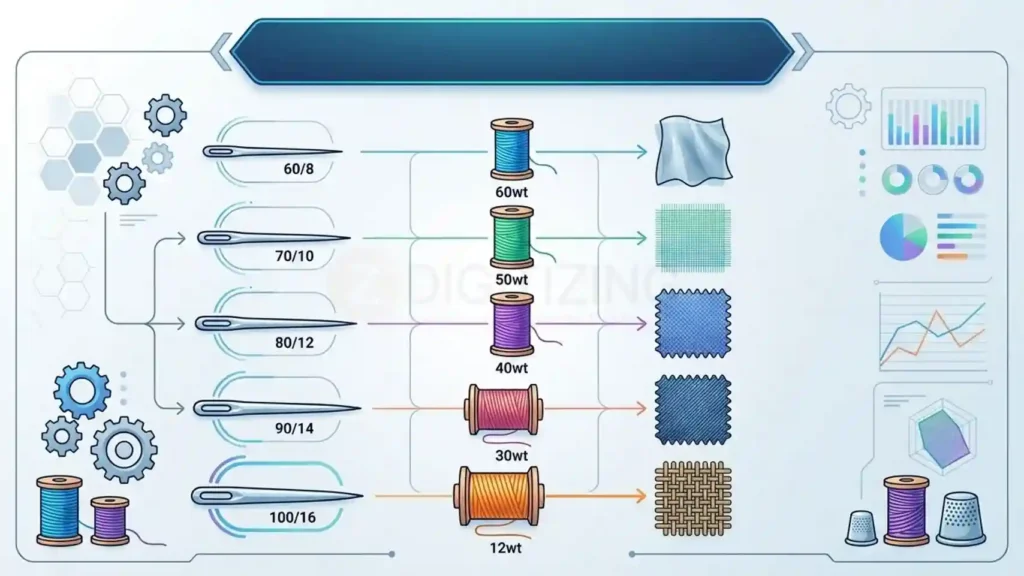 Embroidery Needle Size Chart