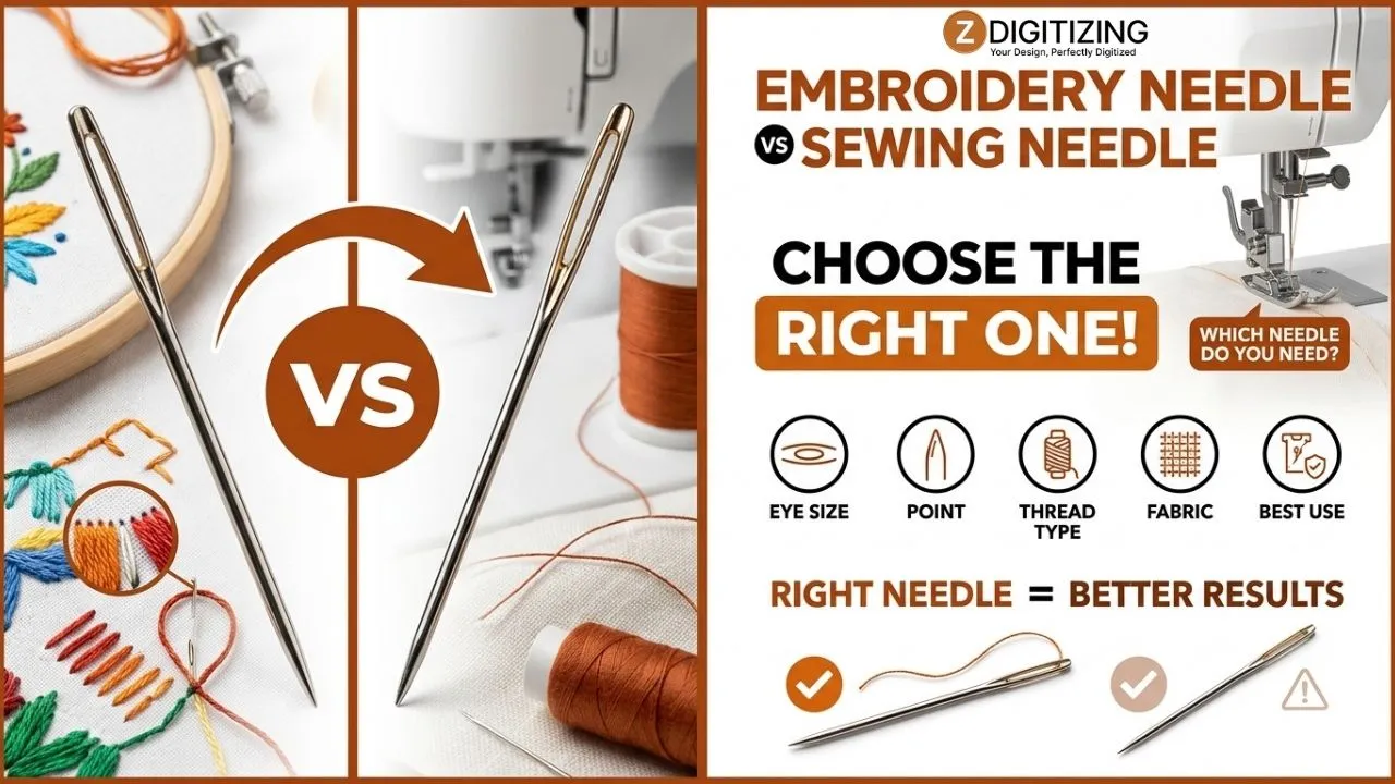 Embroidery Needle vs Sewing Needle