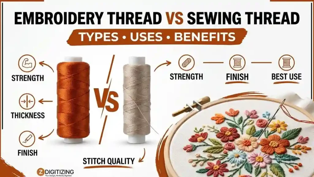 Embroidery Thread vs Sewing Thread