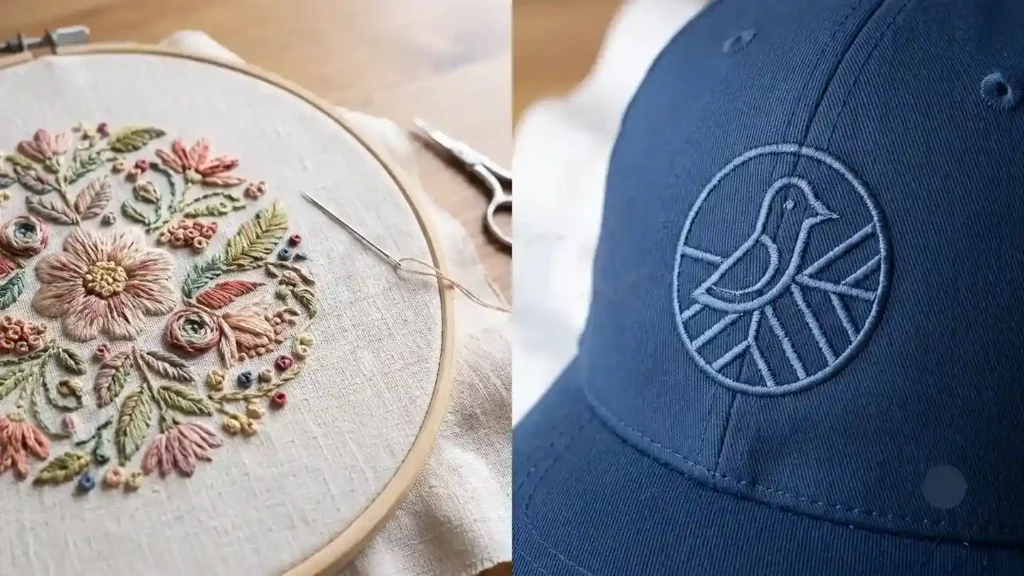 Hand Embroidery vs Machine Embroidery Fabric