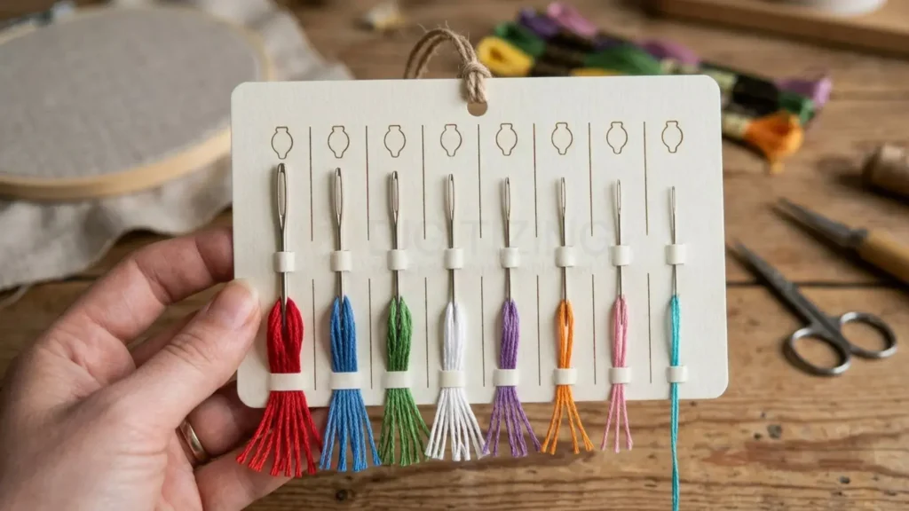 Matching Hand Embroidery Floss to Needles & Fabrics