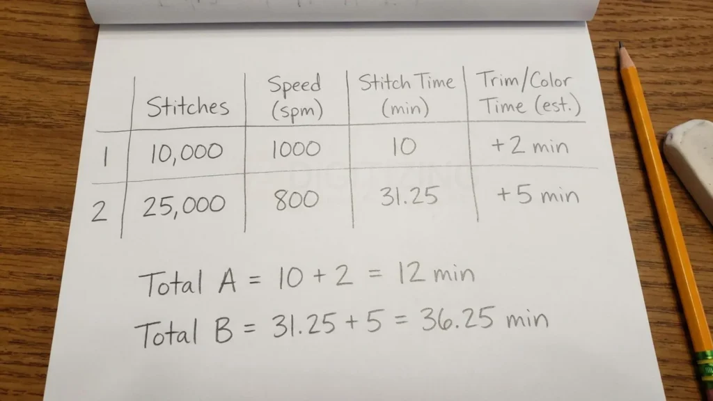 How Is Embroidery Time Calculated